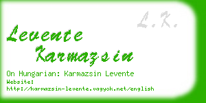 levente karmazsin business card